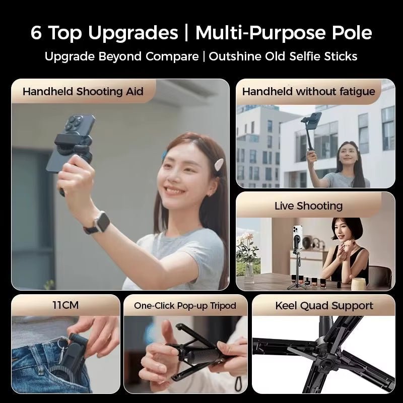 4 - In - 1 Multifunctional Magnetic Mini Selfie Stick with 360° Rotation Wireless Bluetooth Control Magnetic Phone Holder - TrendyTechWorldTrendyTechWorld313040838831TrendyTechWorld4 - In - 1 Multifunctional Magnetic Mini Selfie Stick with 360° Rotation Wireless Bluetooth Control Magnetic Phone Holder