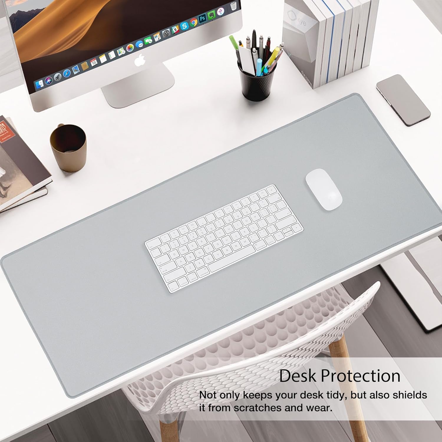 Waterproof Mouse Pad with Durable Stitched Edge, XXXL Gaming Keyboard Pad, Non - Slip Rubber Base Mouse Mat, Extended Desk Pad for Gamer, Office & Home, Gray Mousepad 35.4''X 15.7''X 0.12'' - TrendyTechWorldTrendyTechWorld7445014993901TrendyTechWorldWaterproof Mouse Pad with Durable Stitched Edge, XXXL Gaming Keyboard Pad, Non - Slip Rubber Base Mouse Mat, Extended Desk Pad for Gamer, Office & Home, Gray Mousepad 35.4''X 15.7''X 0.12''