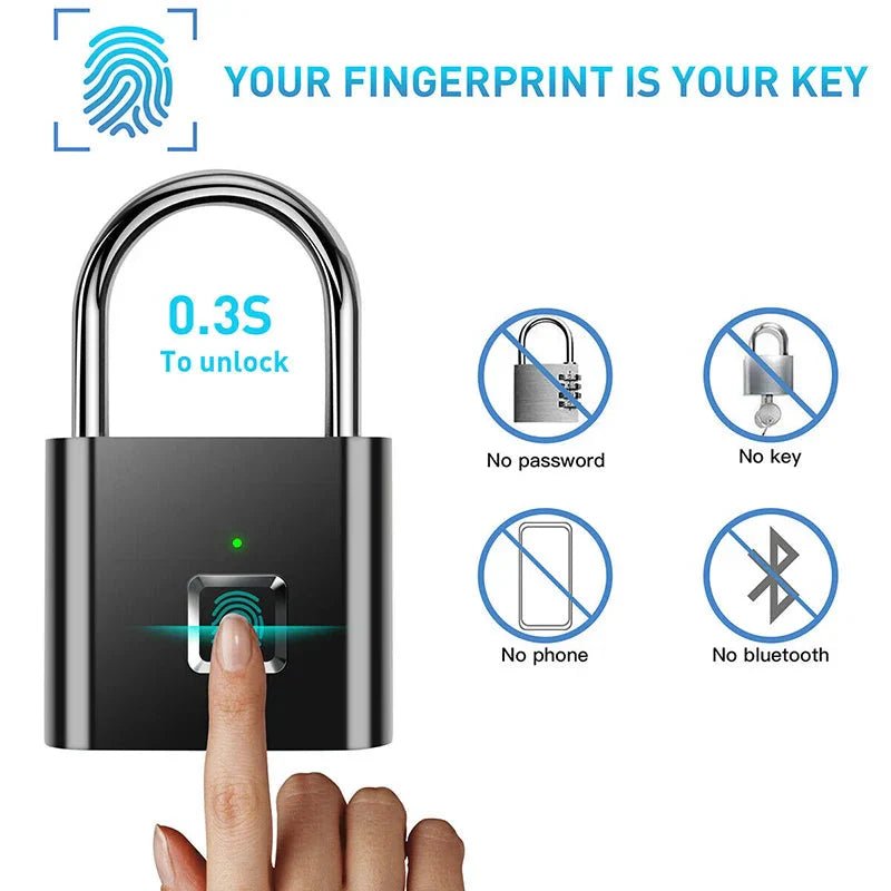 Smart Fingerprint Padlock - TrendyTechWorldTrendyTechWorldTrendyTechWorldSmart Fingerprint Padlock