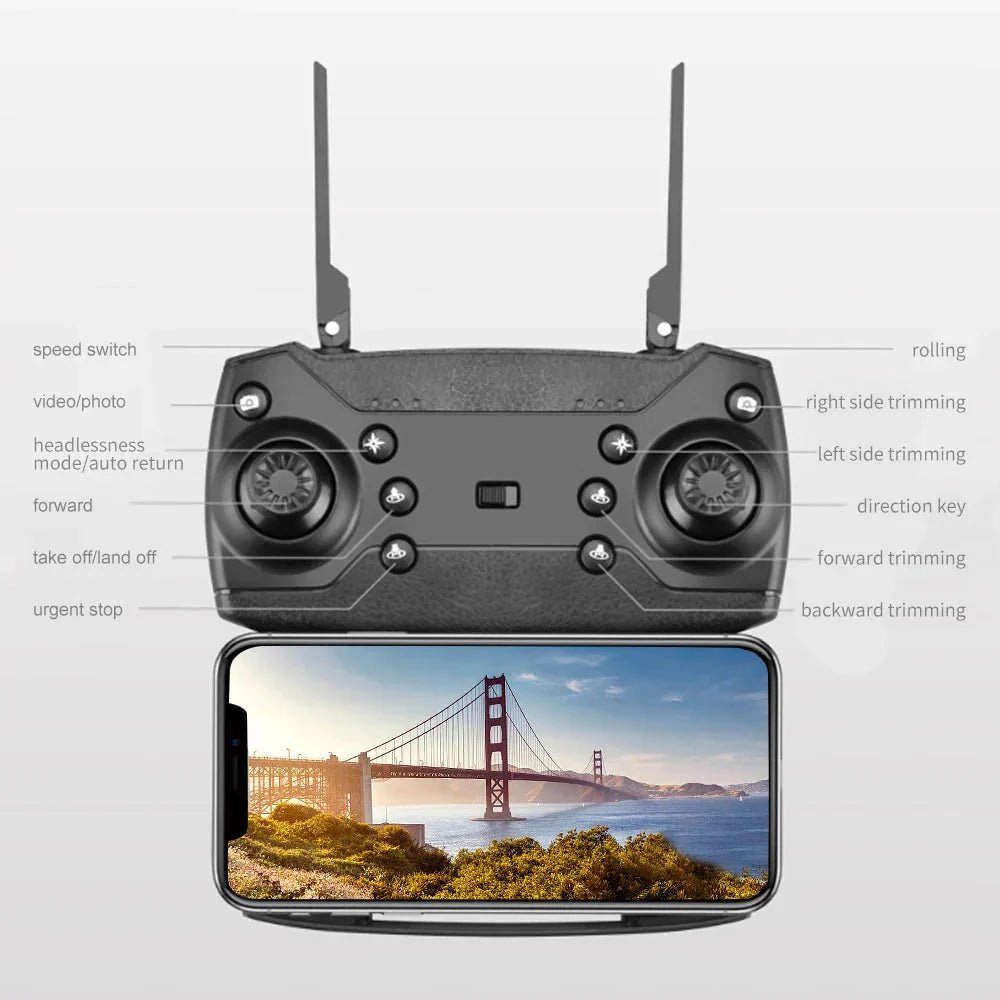 E88 Pro Foldable Quadcopter Drone - WIFI FPV, HD 4K Camera, Altitude Hold - TrendyTechWorldTrendyTechWorldTrendyTechWorldE88 Pro Foldable Quadcopter Drone - WIFI FPV, HD 4K Camera, Altitude Hold