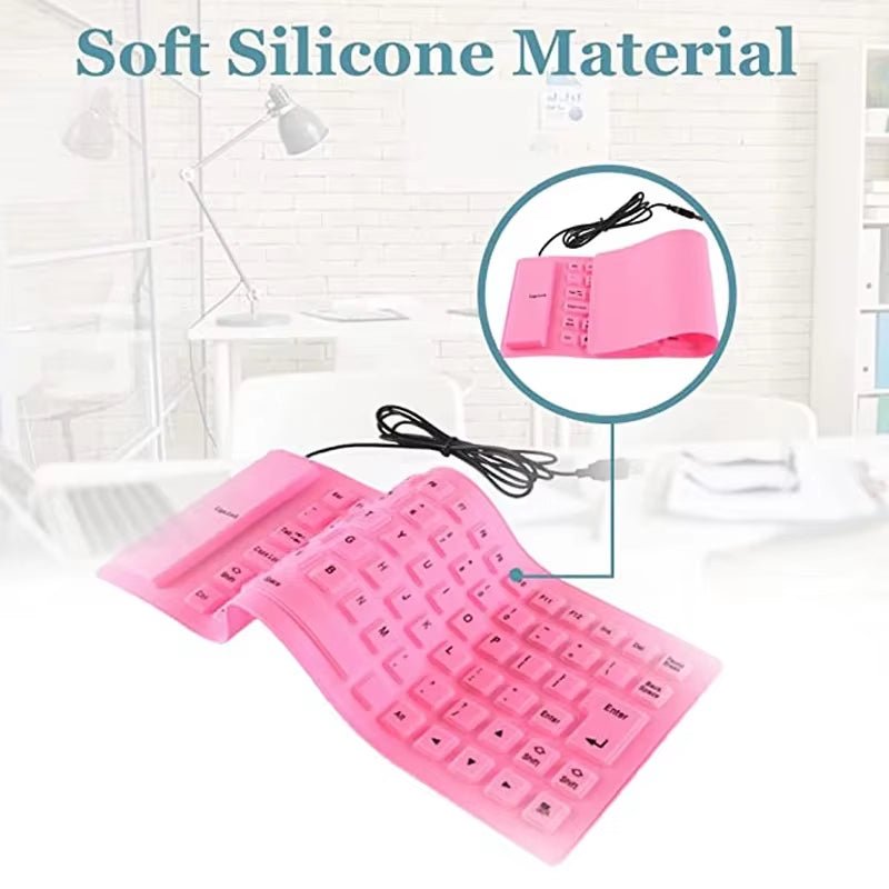 Silicone Mute Soft Keyboard 85 - Key Computer Keyboard USB Wired Keyboard Portable Mini Laptop Pc Folding Waterproof Keyboard - TrendyTechWorldTrendyTechWorld313111728764TrendyTechWorldSilicone Mute Soft Keyboard 85 - Key Computer Keyboard USB Wired Keyboard Portable Mini Laptop Pc Folding Waterproof Keyboard