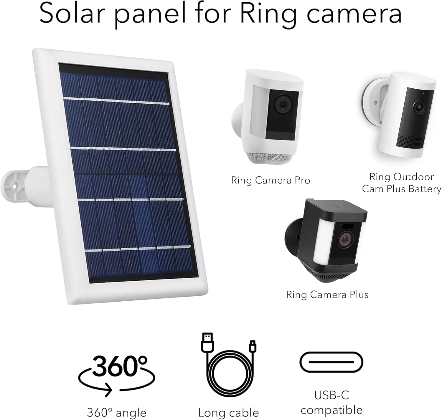 Solar Panel Compatible with Ring Spotlight Cam/Plus/Pro Battery, Stick up Cam/Pro & Outdoor Cam plus Battery - Continuous Power for Ring Surveillance Camera (3 - Pack, White) - TrendyTechWorldTrendyTechWorld744110808049TrendyTechWorldSolar Panel Compatible with Ring Spotlight Cam/Plus/Pro Battery, Stick up Cam/Pro & Outdoor Cam plus Battery - Continuous Power for Ring Surveillance Camera (3 - Pack, White)