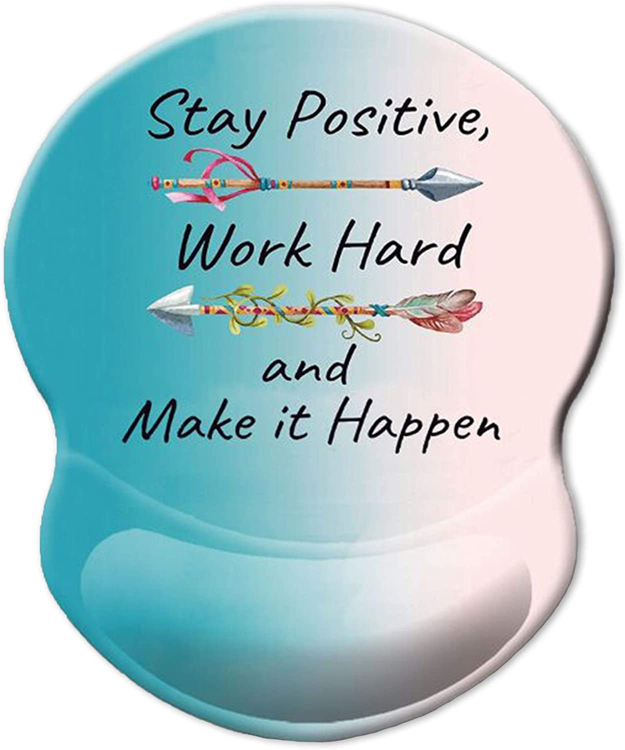 Ergonomic Mouse Pad with Gel Wrist Rest Support Non - Slip PU Base Stay Positive Work Hard and Make It Happen Inspirational Quote Cute Small Mouse Pad Pain Relief, 8.7 X 7.2 Inches - TrendyTechWorldTrendyTechWorld313057833805TrendyTechWorldErgonomic Mouse Pad with Gel Wrist Rest Support Non - Slip PU Base Stay Positive Work Hard and Make It Happen Inspirational Quote Cute Small Mouse Pad Pain Relief, 8.7 X 7.2 Inches