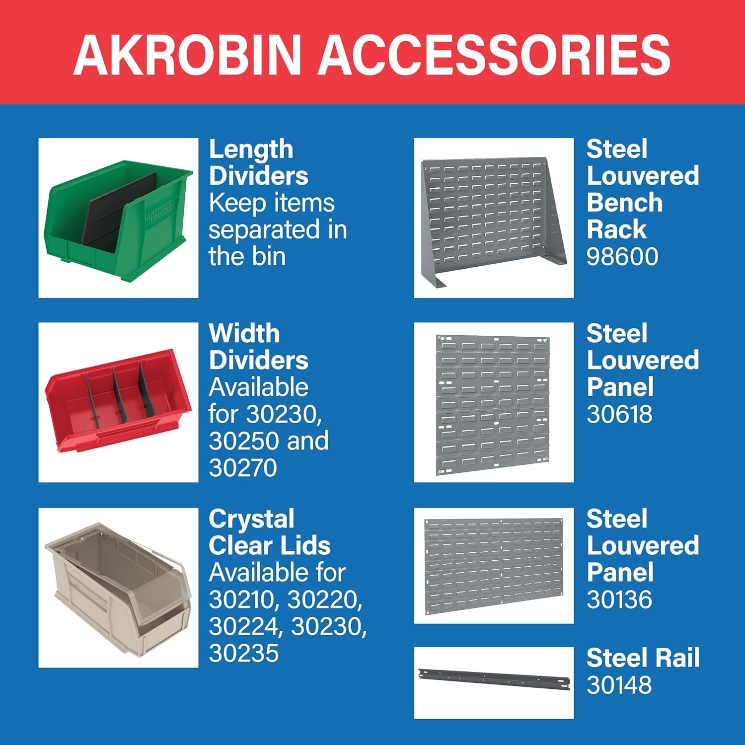 30220 Akrobins Plastic Storage Bins, Space - Saving Stackable Bins for Garage, Pantry, Craft Organization, 7 - " X 4 - " X 3 - ", Red, 24 - Pack - TrendyTechWorldTrendyTechWorld726084527737TrendyTechWorld30220 Akrobins Plastic Storage Bins, Space - Saving Stackable Bins for Garage, Pantry, Craft Organization, 7 - " X 4 - " X 3 - ", Red, 24 - Pack