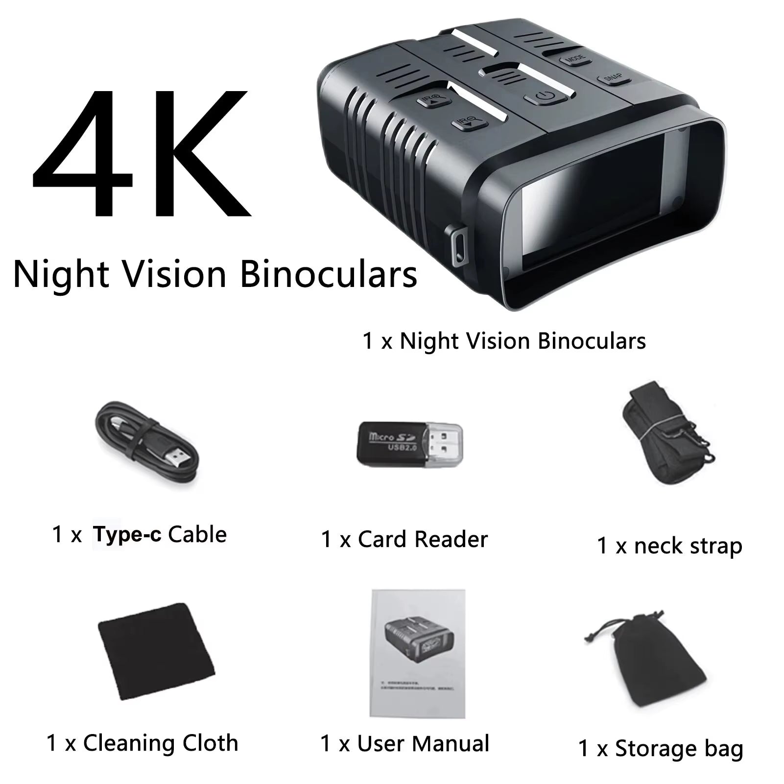 4K Night Vision Binocular Device 10X Digital Zoom Full Dark 800M Infrared Wifi Telescope for Hunting Camping Video Record - TrendyTechWorldTrendyTechWorld7445015824891TrendyTechWorld4K Night Vision Binocular Device 10X Digital Zoom Full Dark 800M Infrared Wifi Telescope for Hunting Camping Video Record