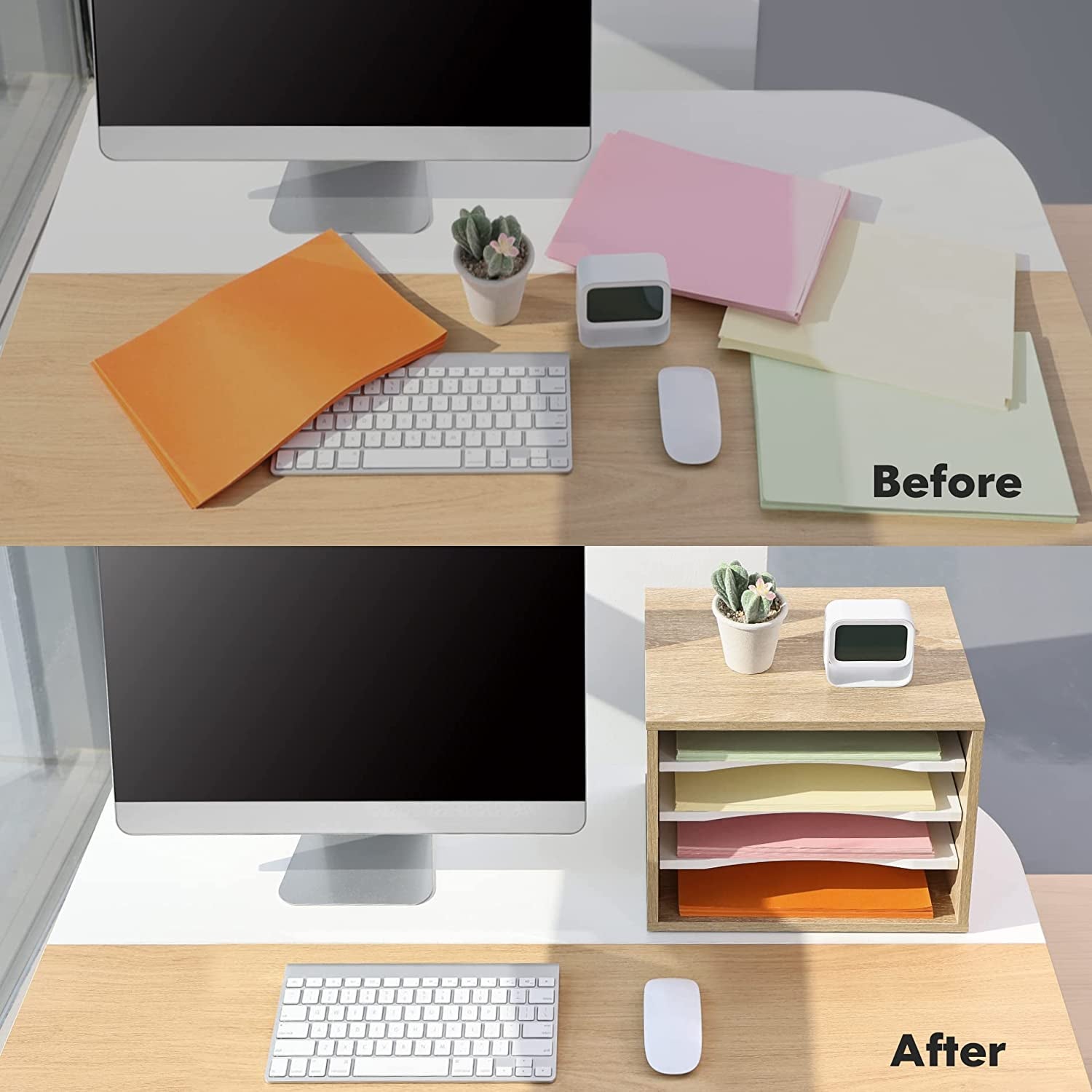 Wood Desk Paper Sorter Organizer with 4 - Tier Storage, Desktop Paper File Holder Letter Tray for Home and Office, Light Wood, DO403506WO - TrendyTechWorldTrendyTechWorld7445024420411TrendyTechWorldWood Desk Paper Sorter Organizer with 4 - Tier Storage, Desktop Paper File Holder Letter Tray for Home and Office, Light Wood, DO403506WO