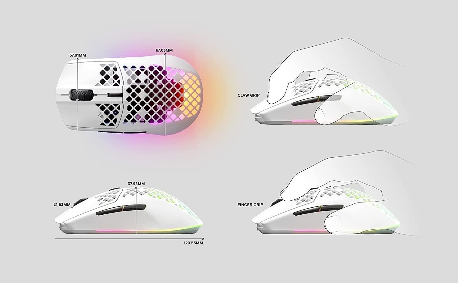 Aerox 3 Wireless - Holey RGB Gaming Mouse - Ultra - Lightweight Water Resistant Design - 18K DPI Truemove Air Optical Sensor - Snow - TrendyTechWorldTrendyTechWorld313056139137TrendyTechWorldAerox 3 Wireless - Holey RGB Gaming Mouse - Ultra - Lightweight Water Resistant Design - 18K DPI Truemove Air Optical Sensor - Snow