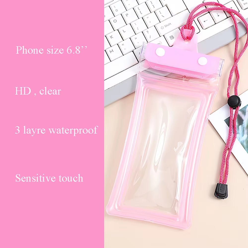 Waterproof Phone Case Pouch Swimming Floating Bag Cover for Iphone 13 14 15 16 Pro Samsung S23 S25 Xiaomi Huawei below 6.8'' - TrendyTechWorldTrendyTechWorld7445047847851TrendyTechWorldWaterproof Phone Case Pouch Swimming Floating Bag Cover for Iphone 13 14 15 16 Pro Samsung S23 S25 Xiaomi Huawei below 6.8''
