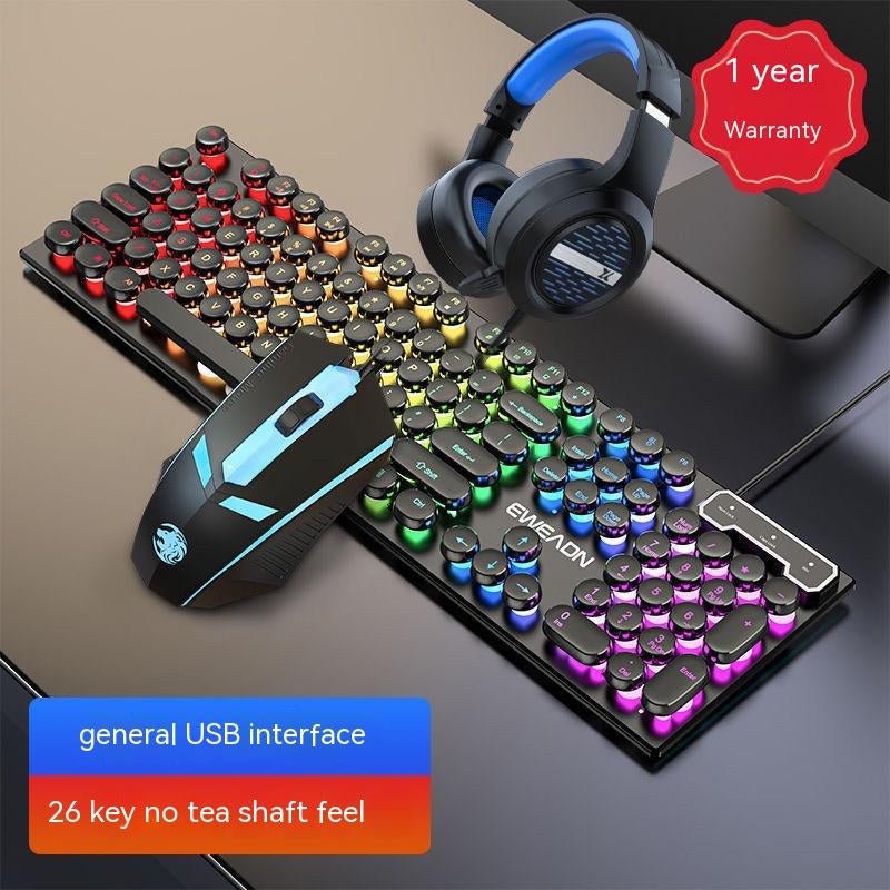 Punk Keyboard and Mouse Set Retro round Parts Wired - TrendyTechWorldTrendyTechWorld711181740912TrendyTechWorldPunk Keyboard and Mouse Set Retro round Parts Wired