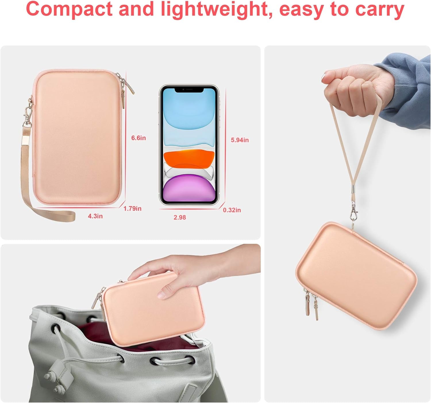 Carrying Case for Macbook Air Pro Charger Magsafe/Magsafe 2 Power Adapter, Iphone 16/16 Pro Magsafe Charger, USB C Hub, Type C Hub, USB Multiport Adapter, Hard EVA Bag, Rose Gold - TrendyTechWorldTrendyTechWorld7445022514556TrendyTechWorldCarrying Case for Macbook Air Pro Charger Magsafe/Magsafe 2 Power Adapter, Iphone 16/16 Pro Magsafe Charger, USB C Hub, Type C Hub, USB Multiport Adapter, Hard EVA Bag, Rose Gold