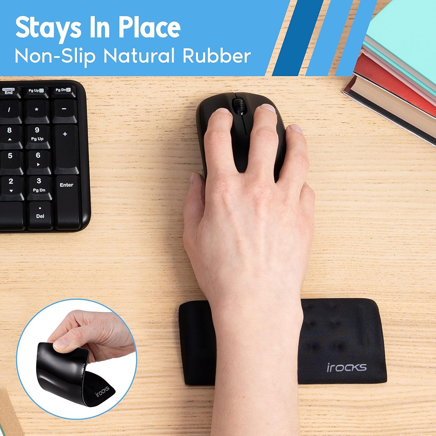Memory Foam Mouse Wrist Rest - Pain - Reducing Wrist Rest for Mouse - Non - Slip Rubber Base Wrist Rest - Cooling Mouse Wrist Support for Long Hours of Work, Studying, Gaming (Black) - TrendyTechWorldTrendyTechWorld7445044267232TrendyTechWorldMemory Foam Mouse Wrist Rest - Pain - Reducing Wrist Rest for Mouse - Non - Slip Rubber Base Wrist Rest - Cooling Mouse Wrist Support for Long Hours of Work, Studying, Gaming (Black)