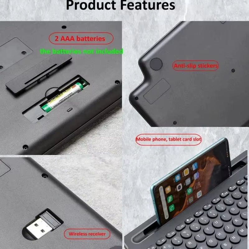 Bluetooth Keyboard 2.4G Wireless Keyboard with Touchpad Card Slot Keyboard for Laptop Tablet Android IOS Ipad Gaming Keyboard - TrendyTechWorldTrendyTechWorld313104431404TrendyTechWorldBluetooth Keyboard 2.4G Wireless Keyboard with Touchpad Card Slot Keyboard for Laptop Tablet Android IOS Ipad Gaming Keyboard