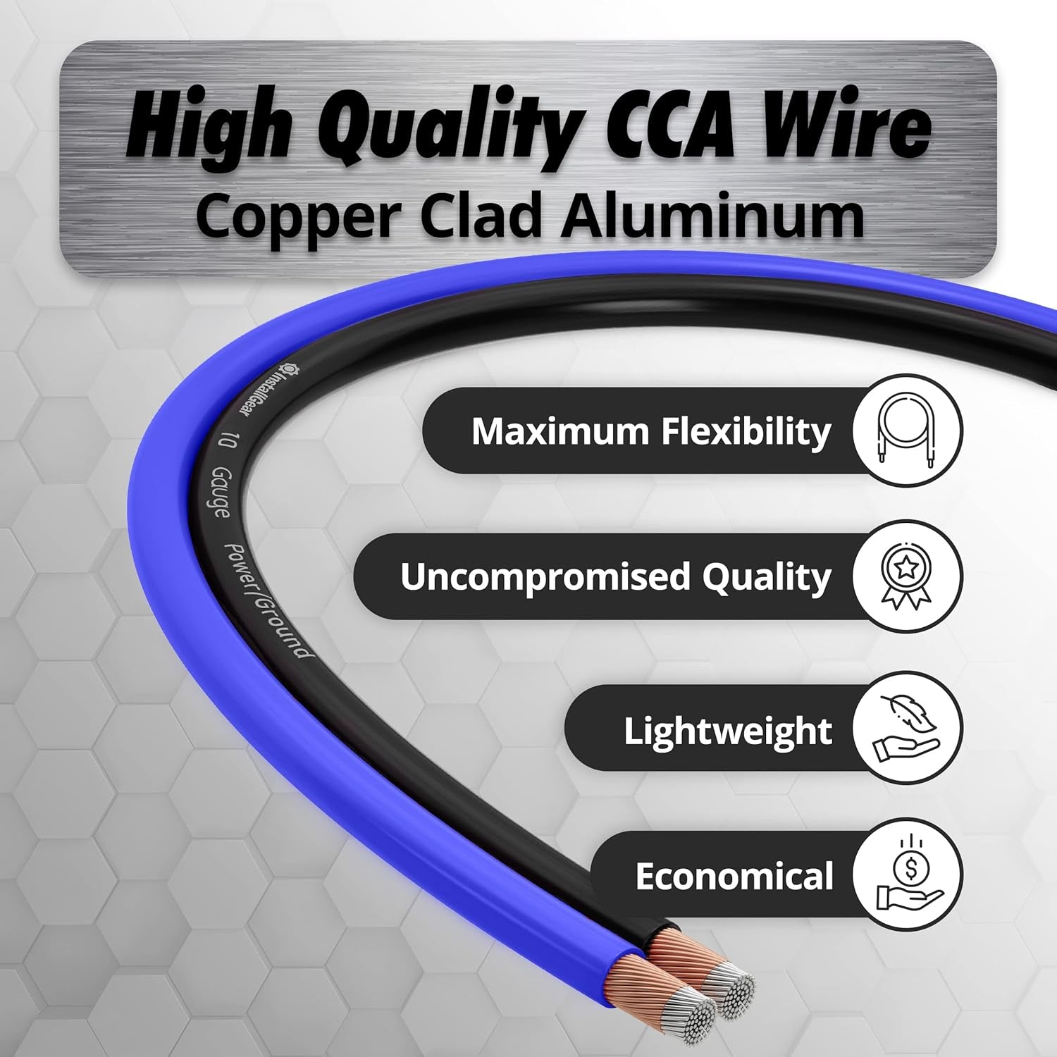 10 Gauge Wire (50Ft) Copper Clad Aluminum CAA - Primary Automotive Wire, Car Amplifier Power and Ground Cable, Battery Cable, Car Audio Speaker Stereo, RV Trailer Wiring Welding Cable 10Ga - TrendyTechWorldTrendyTechWorld744759916921TrendyTechWorld10 Gauge Wire (50Ft) Copper Clad Aluminum CAA - Primary Automotive Wire, Car Amplifier Power and Ground Cable, Battery Cable, Car Audio Speaker Stereo, RV Trailer Wiring Welding Cable 10Ga
