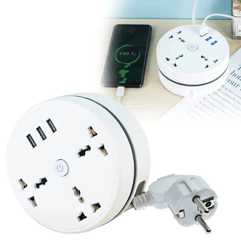 EU Plug AC Outlet Smart Home Power Strip – Multipurpose Electrical Extension Cord with USB Ports & Fast Charging - TrendyTechWorldTrendyTechWorldTrendyTechWorldFFFFF