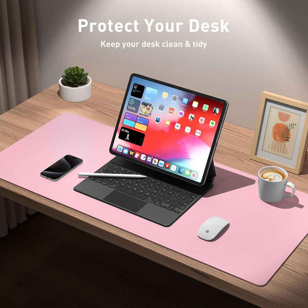 Leather Desk Pad Protector, Mouse Pad, Office Desk Mat, Non - Slip PU Leather Desk Blotter, Laptop Desk Pad, Waterproof Desk Writing Pad for Office and Home (31.5" X 15.7", Fairy Pink) - TrendyTechWorldTrendyTechWorld313111991953TrendyTechWorldLeather Desk Pad Protector, Mouse Pad, Office Desk Mat, Non - Slip PU Leather Desk Blotter, Laptop Desk Pad, Waterproof Desk Writing Pad for Office and Home (31.5" X 15.7", Fairy Pink)