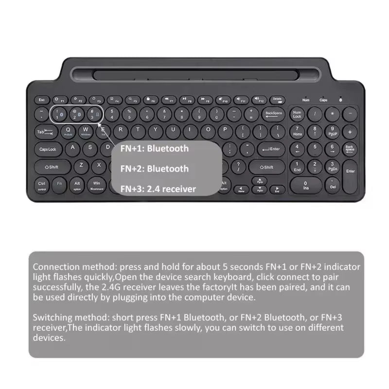 Bluetooth Keyboard 2.4G Wireless Keyboard with Touchpad Card Slot Keyboard for Laptop Tablet Android IOS Ipad Gaming Keyboard - TrendyTechWorldTrendyTechWorld313104431404TrendyTechWorldBluetooth Keyboard 2.4G Wireless Keyboard with Touchpad Card Slot Keyboard for Laptop Tablet Android IOS Ipad Gaming Keyboard