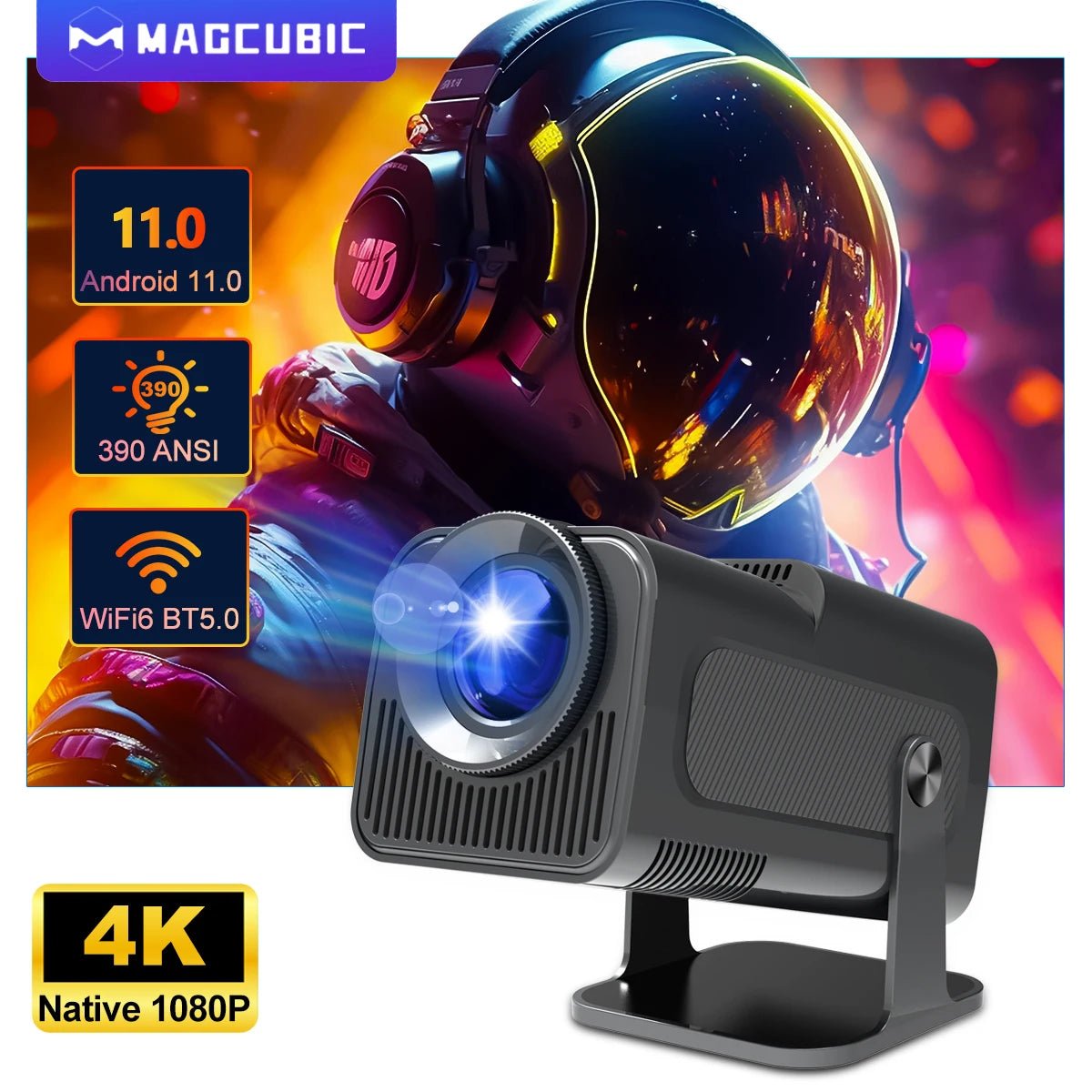4K Android 11 Projector Native 1080P 390ANSI HY320 Dual Wifi6 BT5.0 1920*1080P Cinema Portable Projetor Upgrated HY300 - TrendyTechWorldTrendyTechWorld7445029464489TrendyTechWorld4K Android 11 Projector Native 1080P 390ANSI HY320 Dual Wifi6 BT5.0 1920*1080P Cinema Portable Projetor Upgrated HY300