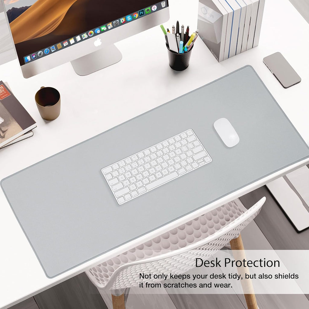 Waterproof Mouse Pad with Durable Stitched Edge, XXXL Gaming Keyboard Pad, Non - Slip Rubber Base Mouse Mat, Extended Desk Pad for Gamer, Office & Home, Gray Mousepad 35.4''X 15.7''X 0.12'' - TrendyTechWorldTrendyTechWorld7445014993901TrendyTechWorldWaterproof Mouse Pad with Durable Stitched Edge, XXXL Gaming Keyboard Pad, Non - Slip Rubber Base Mouse Mat, Extended Desk Pad for Gamer, Office & Home, Gray Mousepad 35.4''X 15.7''X 0.12''