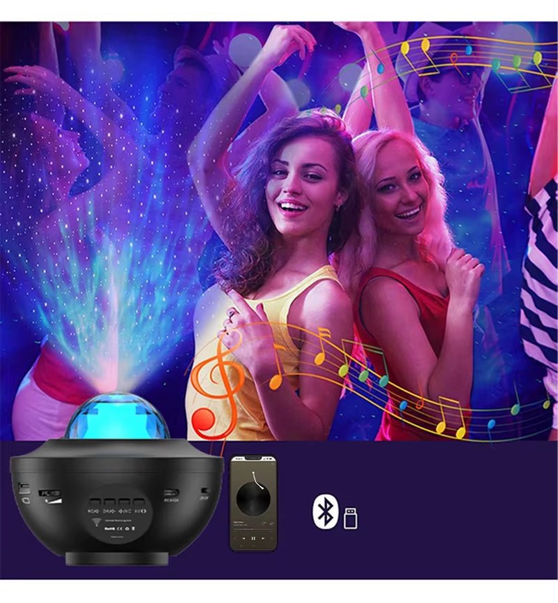 Starry Sky Projector Light LED Night Light Bluetooth Music Player Remote Ocean Wave Galaxy Ambient Light Bedroom Decoration Gift - TrendyTechWorldTrendyTechWorld313097842812TrendyTechWorldStarry Sky Projector Light LED Night Light Bluetooth Music Player Remote Ocean Wave Galaxy Ambient Light Bedroom Decoration Gift