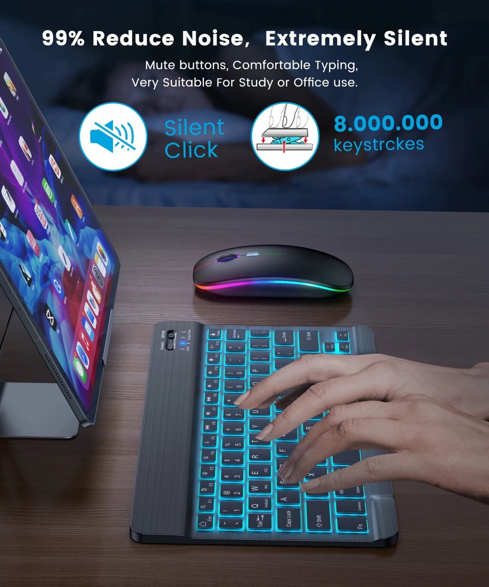 Mini Bluetooth Keyboard Wireless Keyboard 10Inch Backlit Keyboard Backlight Touchpad Keyboard for IOS Android Windows Ipad - TrendyTechWorldTrendyTechWorld7445029343364TrendyTechWorldMini Bluetooth Keyboard Wireless Keyboard 10Inch Backlit Keyboard Backlight Touchpad Keyboard for IOS Android Windows Ipad