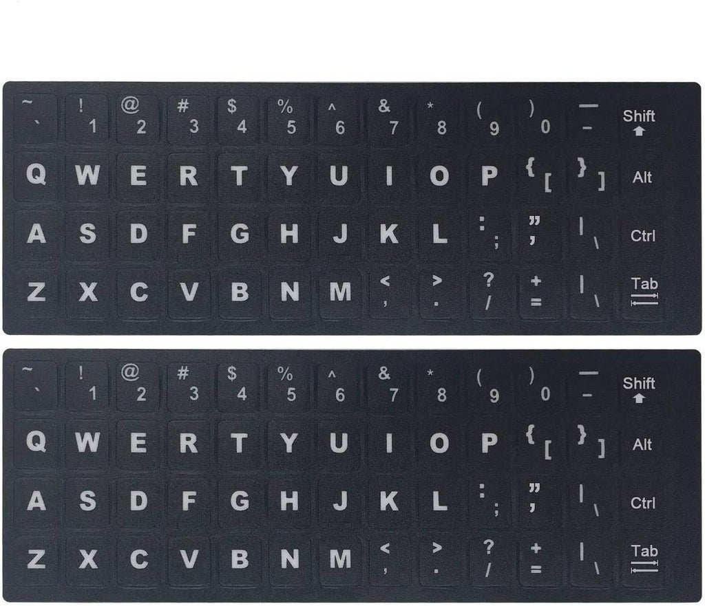2PCS Universal English Keyboard Stickers, Matte Replacement English Keyboard Stickers with White Font on Black Background for Laptops and Desktops, Keyboard Alphabet Stickers - TrendyTechWorldTrendyTechWorld313044882809TrendyTechWorld2PCS Universal English Keyboard Stickers, Matte Replacement English Keyboard Stickers with White Font on Black Background for Laptops and Desktops, Keyboard Alphabet Stickers