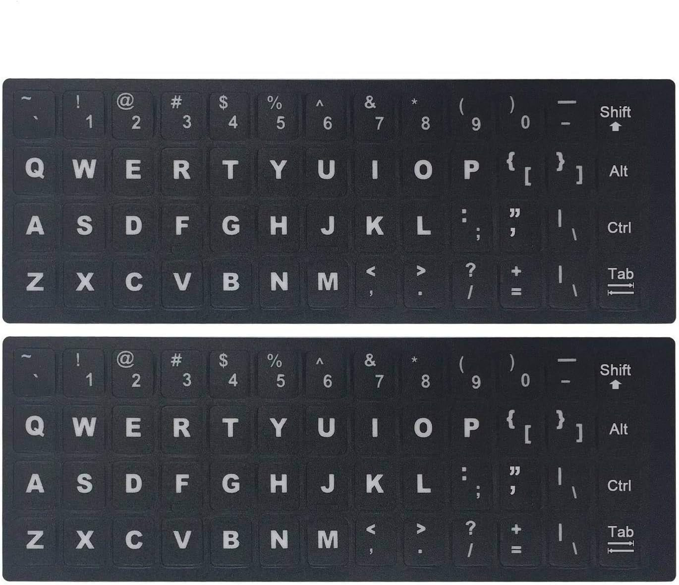 2PCS Universal English Keyboard Stickers, Matte Replacement English Keyboard Stickers with White Font on Black Background for Laptops and Desktops, Keyboard Alphabet Stickers - TrendyTechWorldTrendyTechWorld313044882809TrendyTechWorld2PCS Universal English Keyboard Stickers, Matte Replacement English Keyboard Stickers with White Font on Black Background for Laptops and Desktops, Keyboard Alphabet Stickers