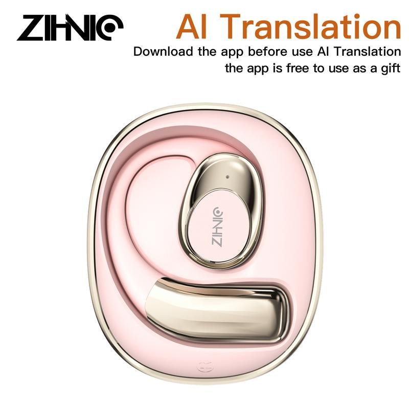 ZIHNIC S09 AI Translation Earbuds Bluetooth 5.0 Wireless Open - Ear Headphones 138 Languages Support HIFI Sound Quality Chargeable Electronic Audio Headset Chargeable Electronic Audio Headset Pink - TrendyTechWorldTrendyTechWorld726084723030TrendyTechWorldZIHNIC S09 AI Translation Earbuds Bluetooth 5.0 Wireless Open - Ear Headphones 138 Languages Support HIFI Sound Quality Chargeable Electronic Audio Headset Chargeable Electronic Audio Headset Pink