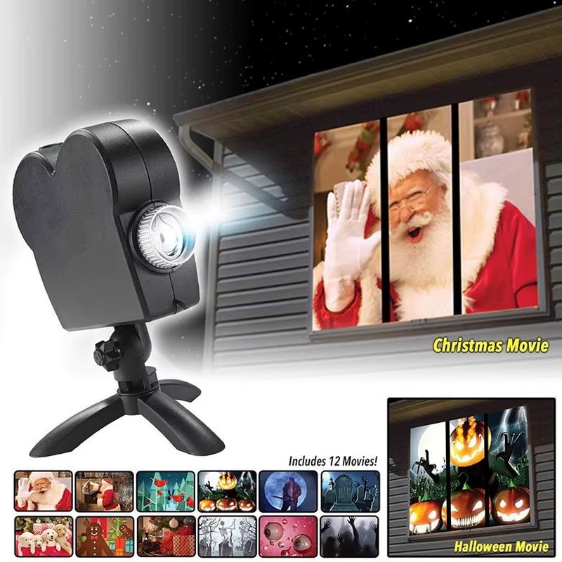 40W 12Movies Window Projector Light Atmosphere Lamp Adjustable Focus Lens IP44 Waterproof Portable for Home Party Xmas Halloween - TrendyTechWorldTrendyTechWorld7445048430427TrendyTechWorld40W 12Movies Window Projector Light Atmosphere Lamp Adjustable Focus Lens IP44 Waterproof Portable for Home Party Xmas Halloween