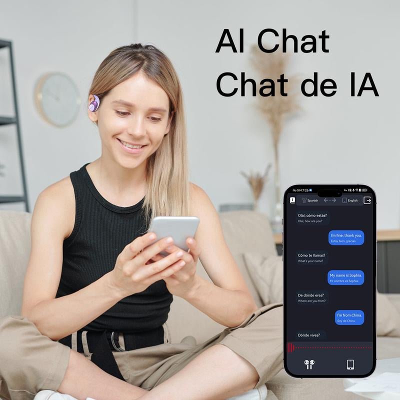 ZIHNIC S09 AI Translation Earbuds Bluetooth 5.0 Wireless Open - Ear Headphones 138 Languages Support HIFI Sound Quality Chargeable Electronic Audio Headset Chargeable Electronic Audio Headset Pink - TrendyTechWorldTrendyTechWorld726084723030TrendyTechWorldZIHNIC S09 AI Translation Earbuds Bluetooth 5.0 Wireless Open - Ear Headphones 138 Languages Support HIFI Sound Quality Chargeable Electronic Audio Headset Chargeable Electronic Audio Headset Pink