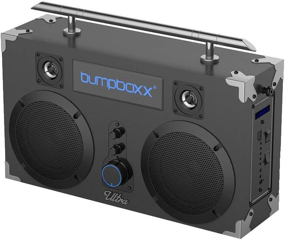 Bluetooth Boombox Ultra Black | Retro Boombox with Bluetooth Speaker | Includes Rechargeable Lithium Battery, Carrying Strap & Remote | Small & Light Weight Makes It Easy to Carry - TrendyTechWorldTrendyTechWorld7445030489433TrendyTechWorldBluetooth Boombox Ultra Black | Retro Boombox with Bluetooth Speaker | Includes Rechargeable Lithium Battery, Carrying Strap & Remote | Small & Light Weight Makes It Easy to Carry