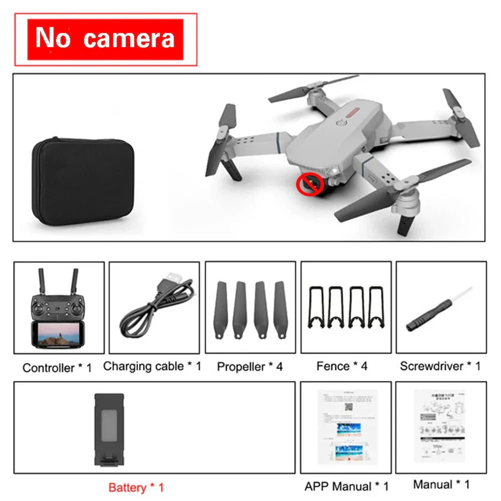 E88 Pro Foldable Quadcopter Drone - WIFI FPV, HD 4K Camera, Altitude Hold - TrendyTechWorldTrendyTechWorldTrendyTechWorldE88 Pro Foldable Quadcopter Drone - WIFI FPV, HD 4K Camera, Altitude Hold