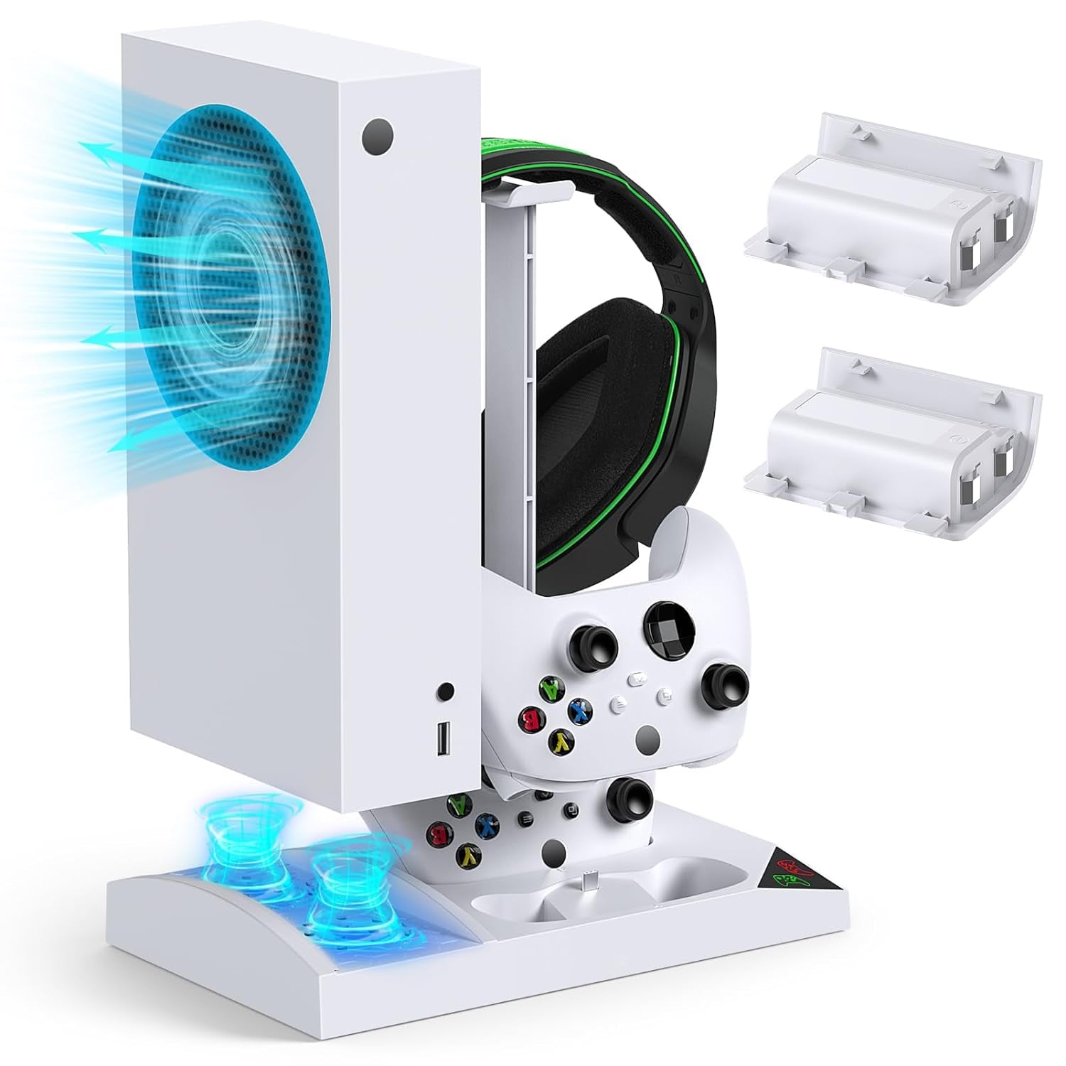 Charger Stand Cooling Fan for Xbox Series S Console/Controller,Dual Cooler System Charging Dock Accessories with 2*Rechargeable Battery,Earphone Mounts, Brackets&Stands for Xbox Series S Protectors - TrendyTechWorldTrendyTechWorld313055290204TrendyTechWorldCharger Stand Cooling Fan for Xbox Series S Console/Controller,Dual Cooler System Charging Dock Accessories with 2*Rechargeable Battery,Earphone Mounts, Brackets&Stands for Xbox Series S Protectors