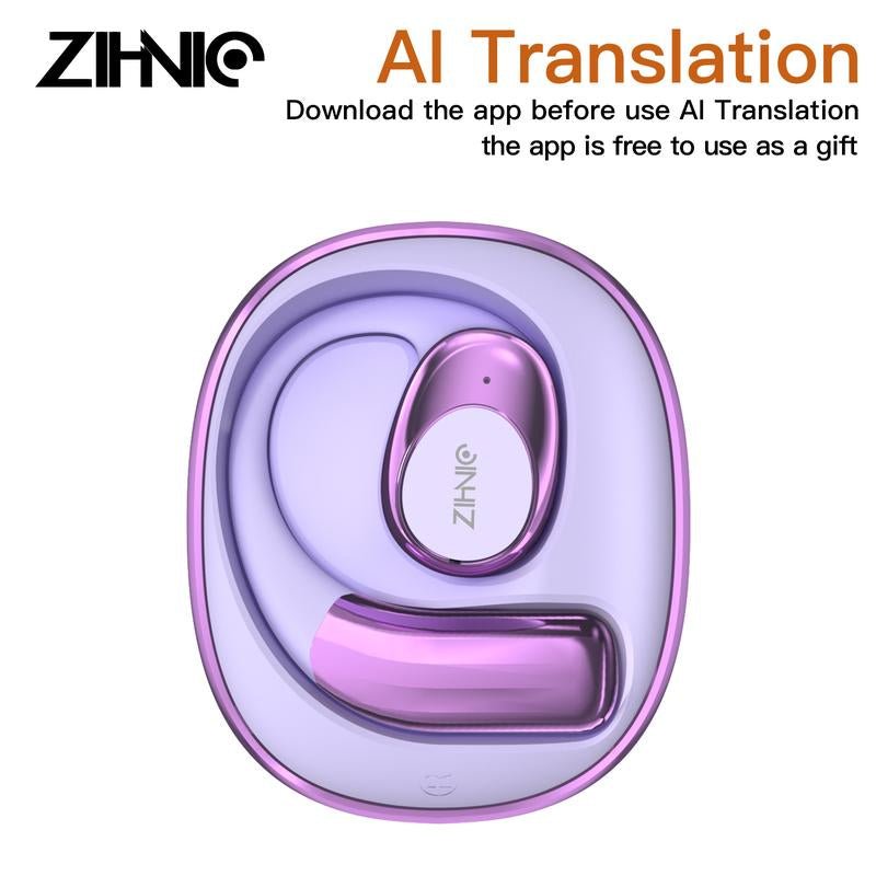 ZIHNIC S09 AI Translation Earbuds Bluetooth 5.0 Wireless Open - Ear Headphones 138 Languages Support HIFI Sound Quality Chargeable Electronic Audio Headset Chargeable Electronic Audio Headset Pink - TrendyTechWorldTrendyTechWorld726084876835TrendyTechWorldZIHNIC S09 AI Translation Earbuds Bluetooth 5.0 Wireless Open - Ear Headphones 138 Languages Support HIFI Sound Quality Chargeable Electronic Audio Headset Chargeable Electronic Audio Headset Pink
