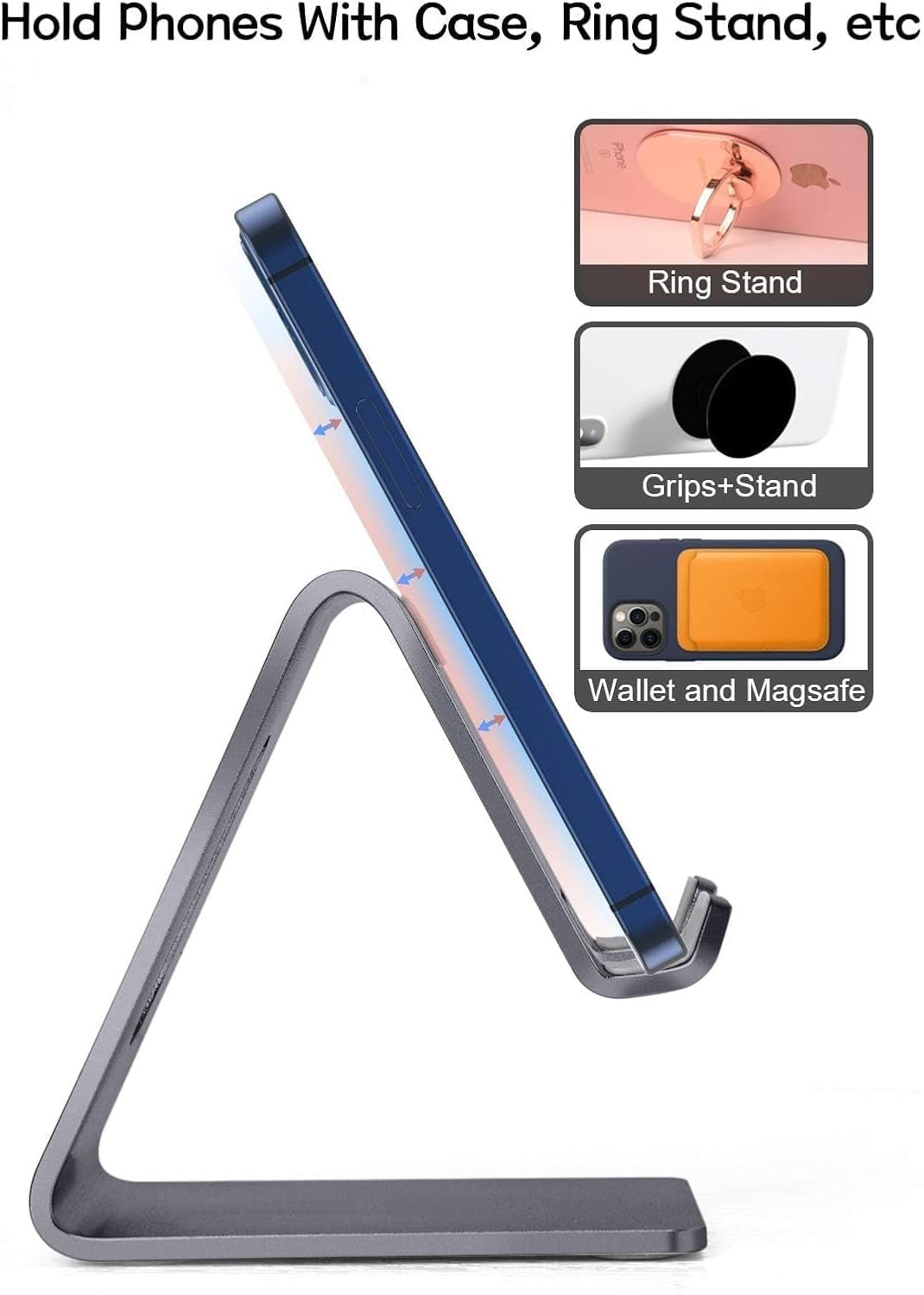Cell Phone Stand Desk Phone Holder - Aluminum Mobile Phone Cradle Dock for Iphone 15 14 13 12 Pro 11 X Xs Max 8 7 6 6S plus SE 5 Samsung All Smart Phones, Dark Gray - TrendyTechWorldTrendyTechWorld313054525581TrendyTechWorldCell Phone Stand Desk Phone Holder - Aluminum Mobile Phone Cradle Dock for Iphone 15 14 13 12 Pro 11 X Xs Max 8 7 6 6S plus SE 5 Samsung All Smart Phones, Dark Gray