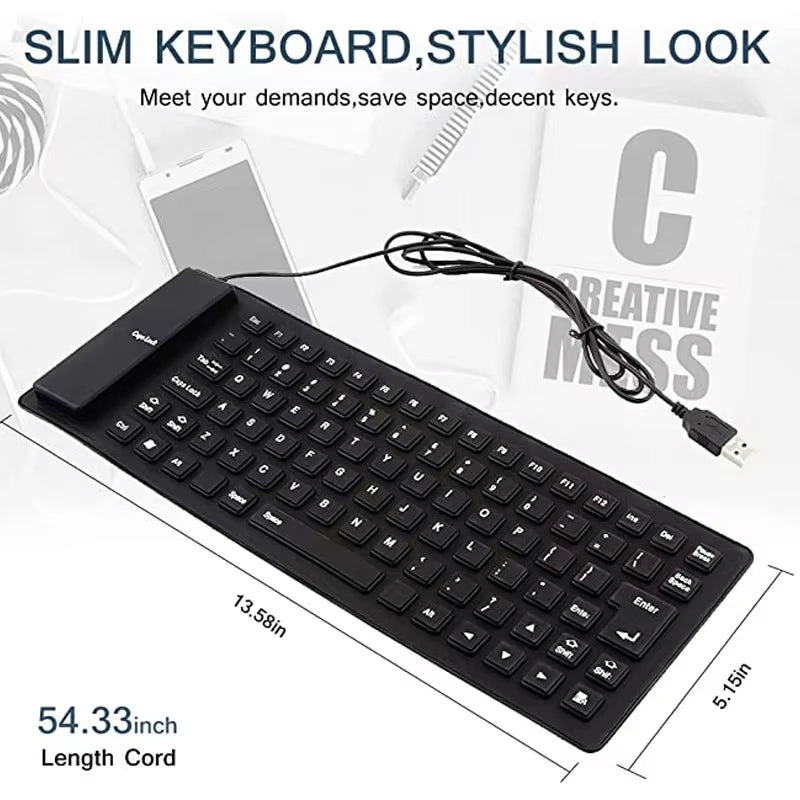 Silicone Mute Soft Keyboard 85 - Key Computer Keyboard USB Wired Keyboard Portable Mini Laptop Pc Folding Waterproof Keyboard - TrendyTechWorldTrendyTechWorld313111728764TrendyTechWorldSilicone Mute Soft Keyboard 85 - Key Computer Keyboard USB Wired Keyboard Portable Mini Laptop Pc Folding Waterproof Keyboard