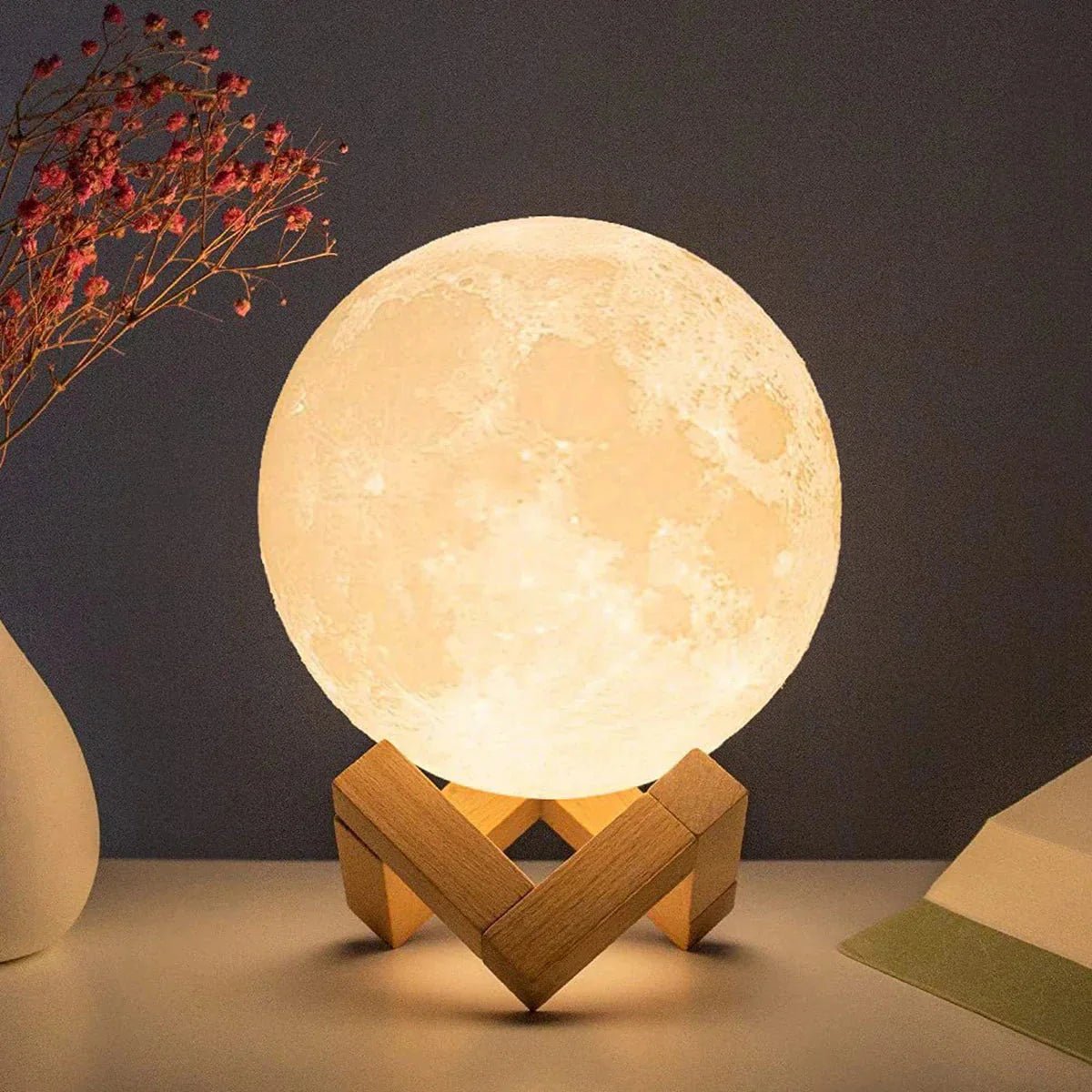 D5 Starry Moon Lamp 8Cm - LED Night Light with Stand, Perfect for Bedroom Decor and Gifts - TrendyTechWorldTrendyTechWorldTrendyTechWorldD5 Starry Moon Lamp 8Cm - LED Night Light with Stand, Perfect for Bedroom Decor and Gifts
